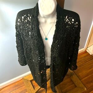 🖤Black Heavy Knit Cardigan L🖤